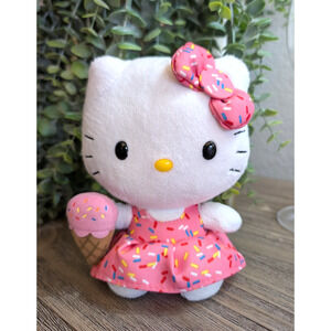 Hello Kitty Ty 2014 Ice Cream Cone Sprinkles 6" Sanrio